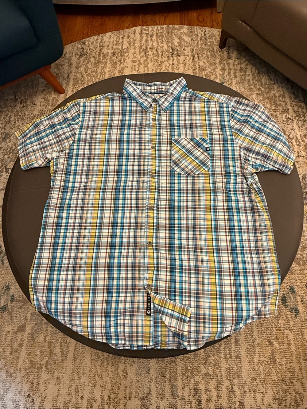 Marmot Plaid Short Sleeve
Button Down Hiking Utility Shirt Size
XXL Blue Yellow